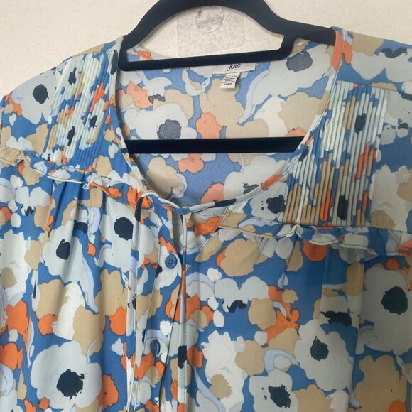 Joie Floral Print Tunic Blouse Wonens XL Long Sleeve Flowy Casual Boho - Picture 4 of 9